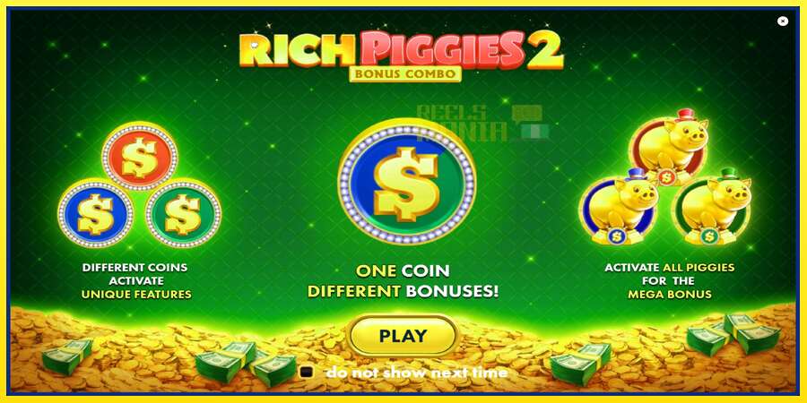 Riktiga pengar med en spelautomat Rich Piggies 2: Bonus Combo, bild 1