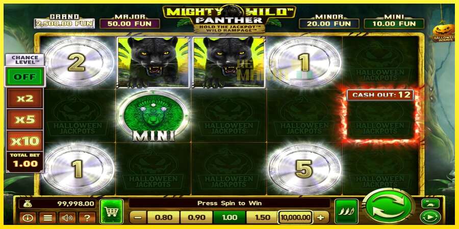 Riktiga pengar med en spelautomat Mighty Wild: Panther Grand Platinum Edition Halloween Jackpots, bild 2