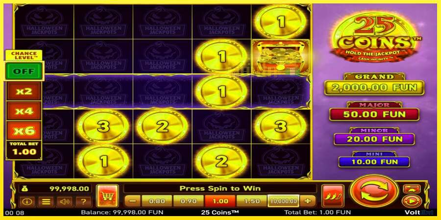 Riktiga pengar med en spelautomat 25 Coins Halloween Jackpots, bild 2