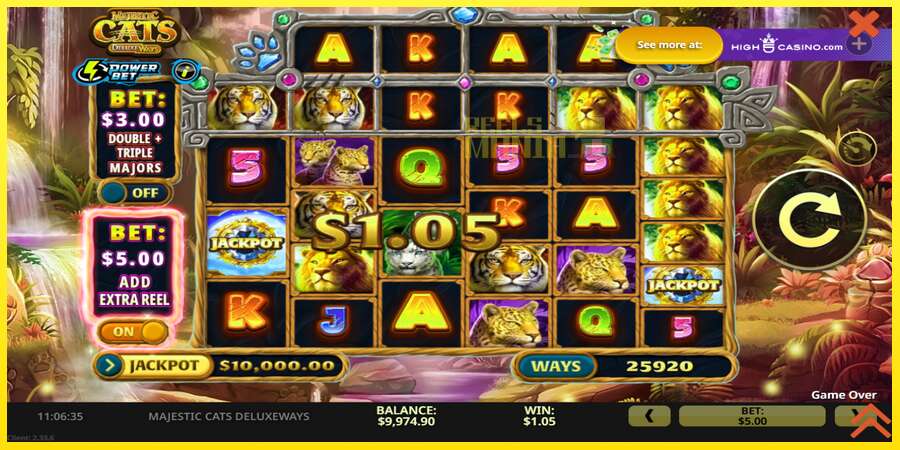 Riktiga pengar med en spelautomat Majestic Cats DeluxeWays, bild 5