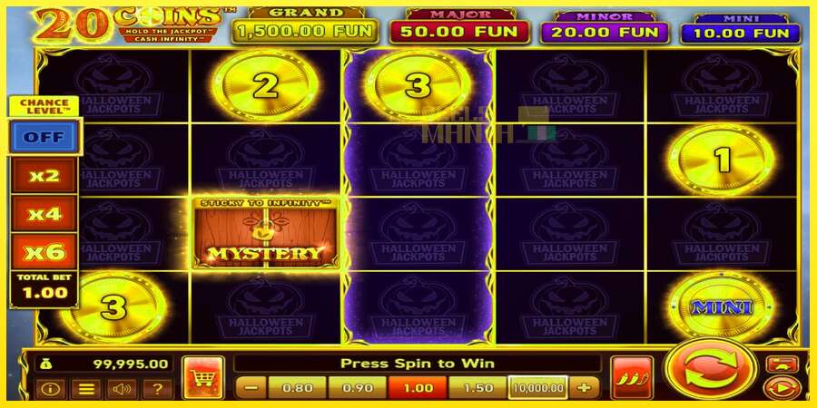 Riktiga pengar med en spelautomat 20 Coins Halloween Jackpots, bild 2