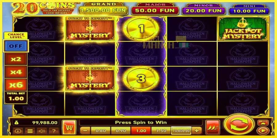 Riktiga pengar med en spelautomat 20 Coins Halloween Jackpots, bild 3