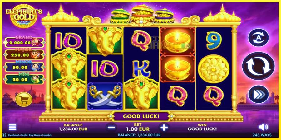 Riktiga pengar med en spelautomat Elephants Gold Buy Bonus Combo, bild 1