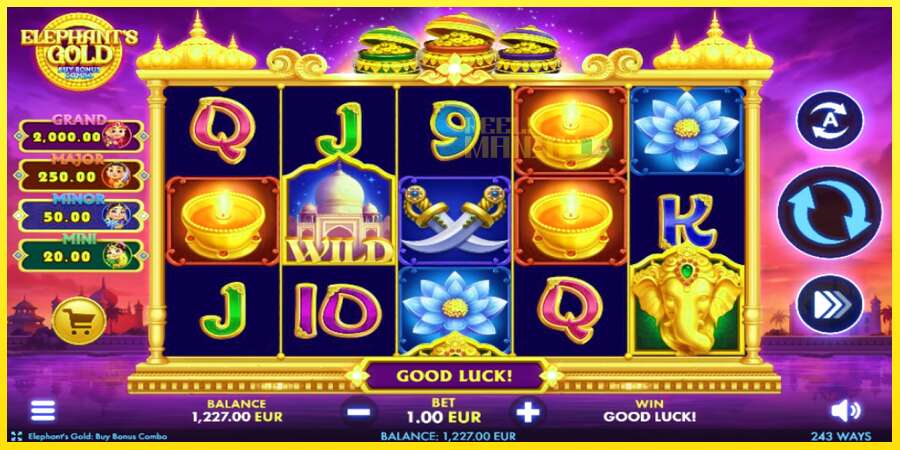 Riktiga pengar med en spelautomat Elephants Gold Buy Bonus Combo, bild 2