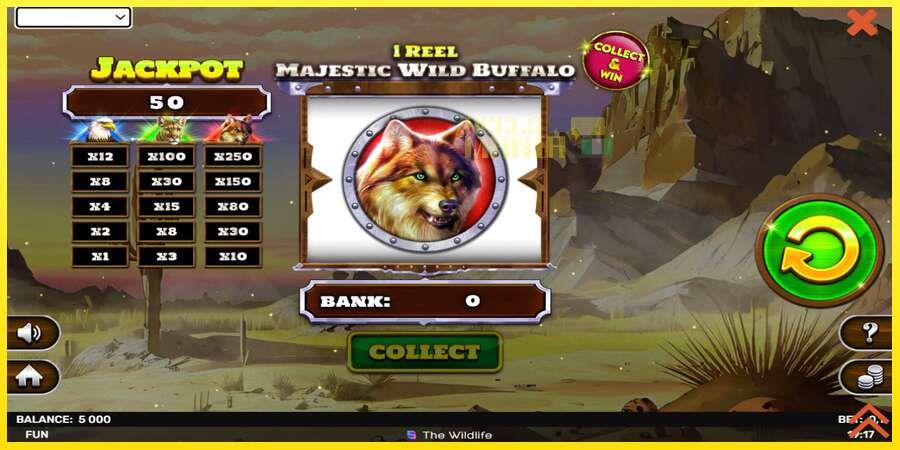 Riktiga pengar med en spelautomat 1 Reel Majestic Wild Buffalo, bild 2