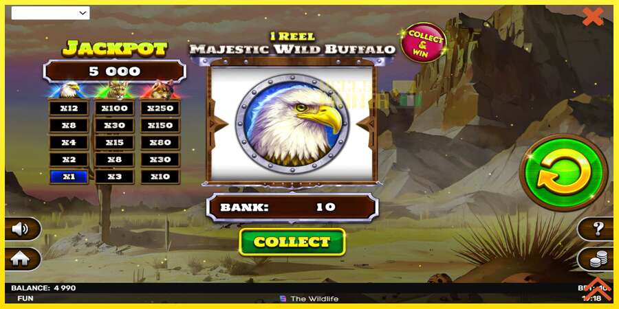 Riktiga pengar med en spelautomat 1 Reel Majestic Wild Buffalo, bild 3