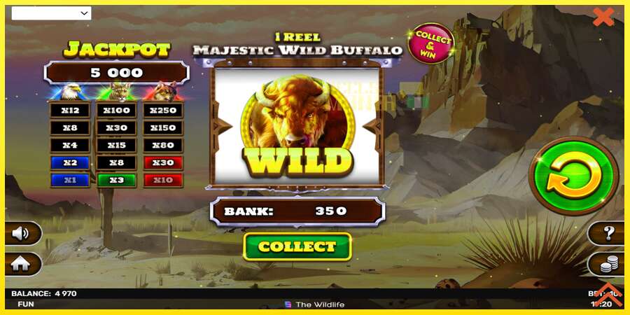 Riktiga pengar med en spelautomat 1 Reel Majestic Wild Buffalo, bild 4