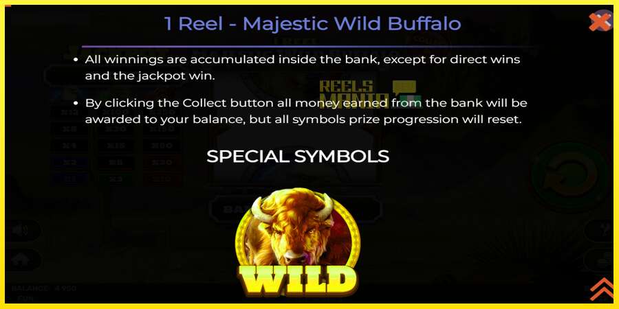 Riktiga pengar med en spelautomat 1 Reel Majestic Wild Buffalo, bild 6