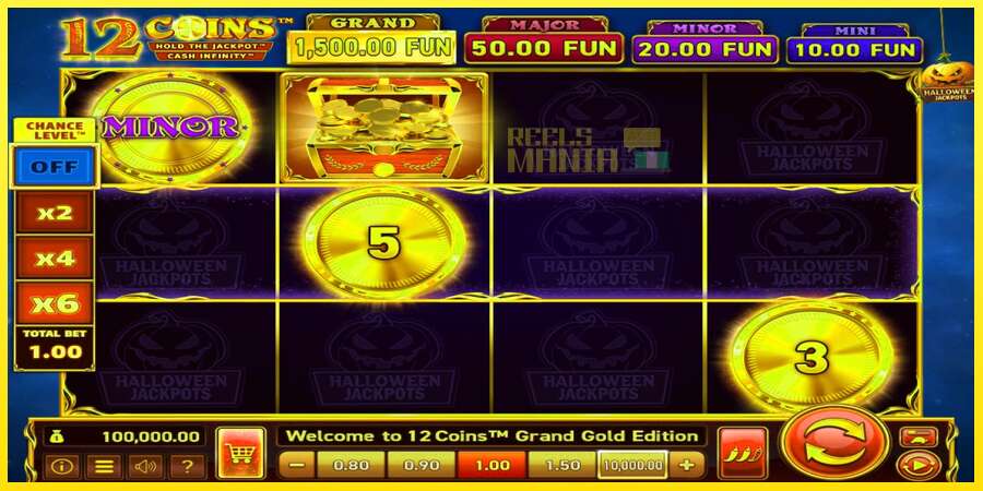 Riktiga pengar med en spelautomat 12 Coins Grand Gold Edition Halloween Jackpots, bild 1