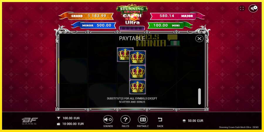 Riktiga pengar med en spelautomat Stunning Crown Cash Mesh Ultra, bild 6