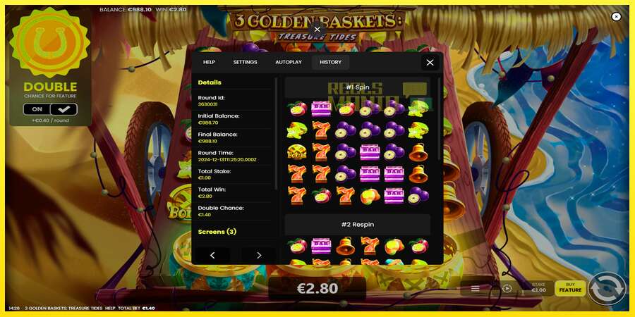 Riktiga pengar med en spelautomat 3 Golden Baskets: Treasure Tides, bild 5