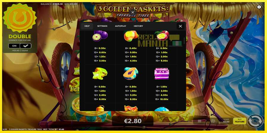 Riktiga pengar med en spelautomat 3 Golden Baskets: Treasure Tides, bild 7