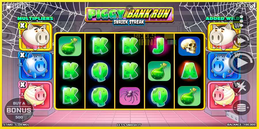 Riktiga pengar med en spelautomat Piggy Bank Run - Shriek Streak, bild 1