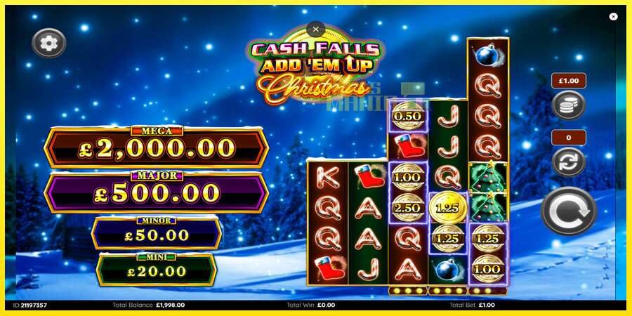 Riktiga pengar med en spelautomat Cash Falls: Add Em Up Christmas, bild 3