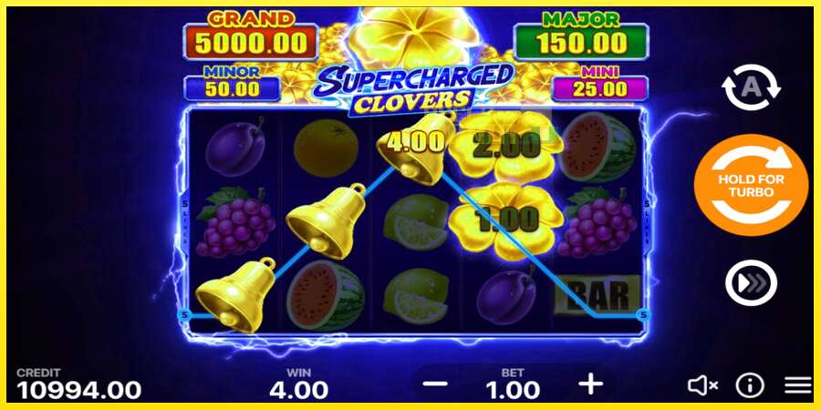 Riktiga pengar med en spelautomat Supercharged Clovers: Hold and Win, bild 2