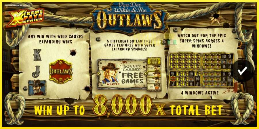 Riktiga pengar med en spelautomat Van der Wilde and The Outlaws, bild 1